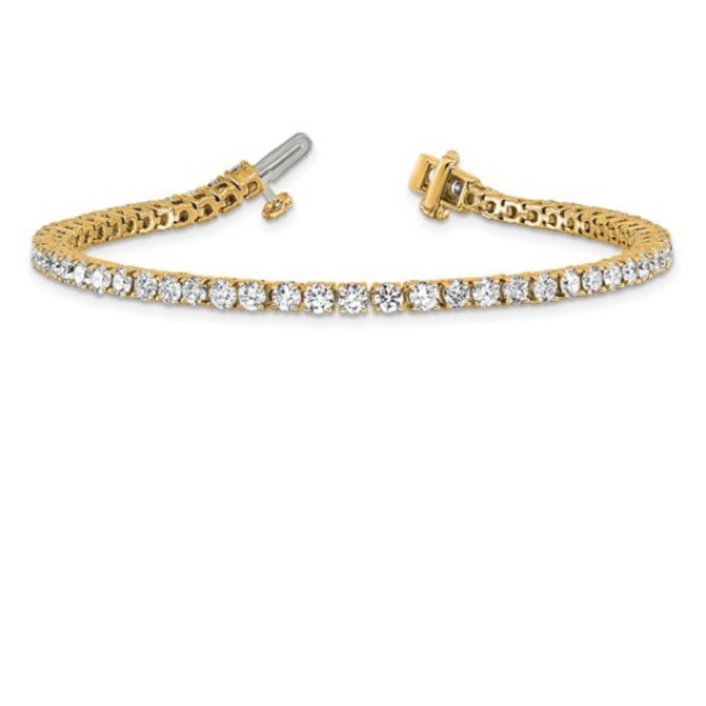 14k Yellow Gold 5cttw Certified Lab Grown Diamond Tennis Bracelet